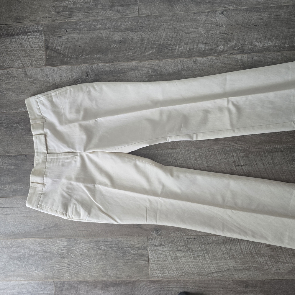 Ann Taylor Cream Straight Leg Trousers